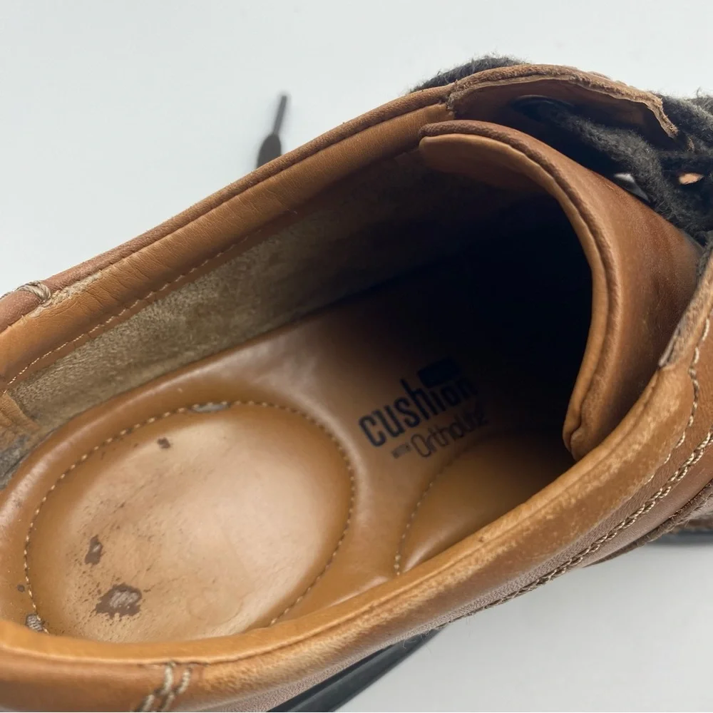 Clarks Ortholite Men Size 7 Shoes Brown Leather Dress Oxford Walking Lace Up